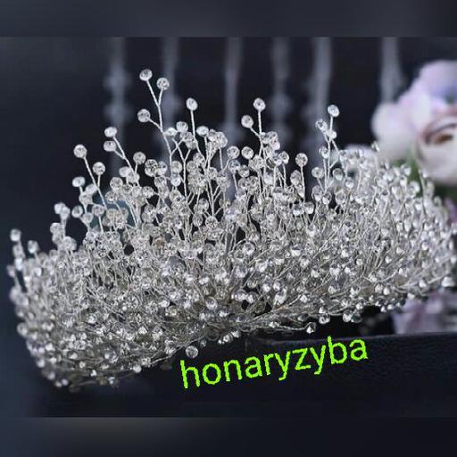 تاج نگین عروس با سیم نقره ای